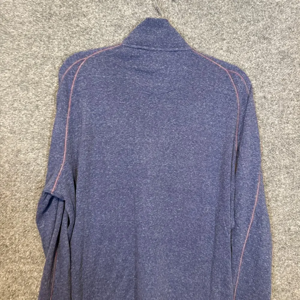 Robert Graham Sweater Mens XL Blue 1/4 Zip Knit Pullover Long Sleeve Classic Fit